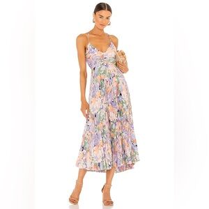 ASTR The Label Blythe Floral Plisse Midi Dress Small | New without tag